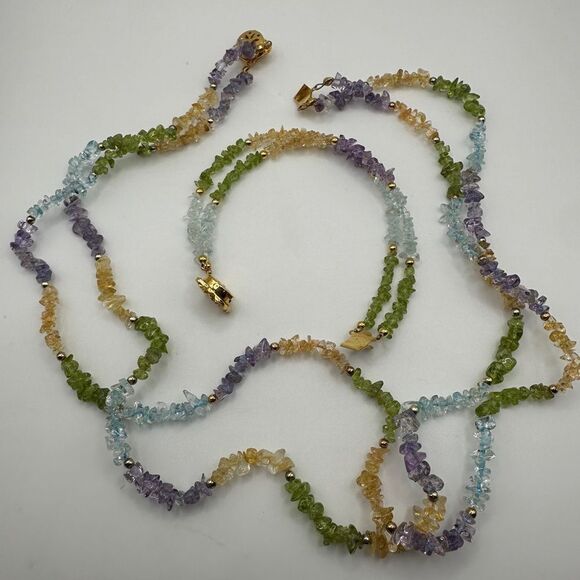 Double strand multi gemstone chip bracelet and necklace set! - Picture 8 of 10